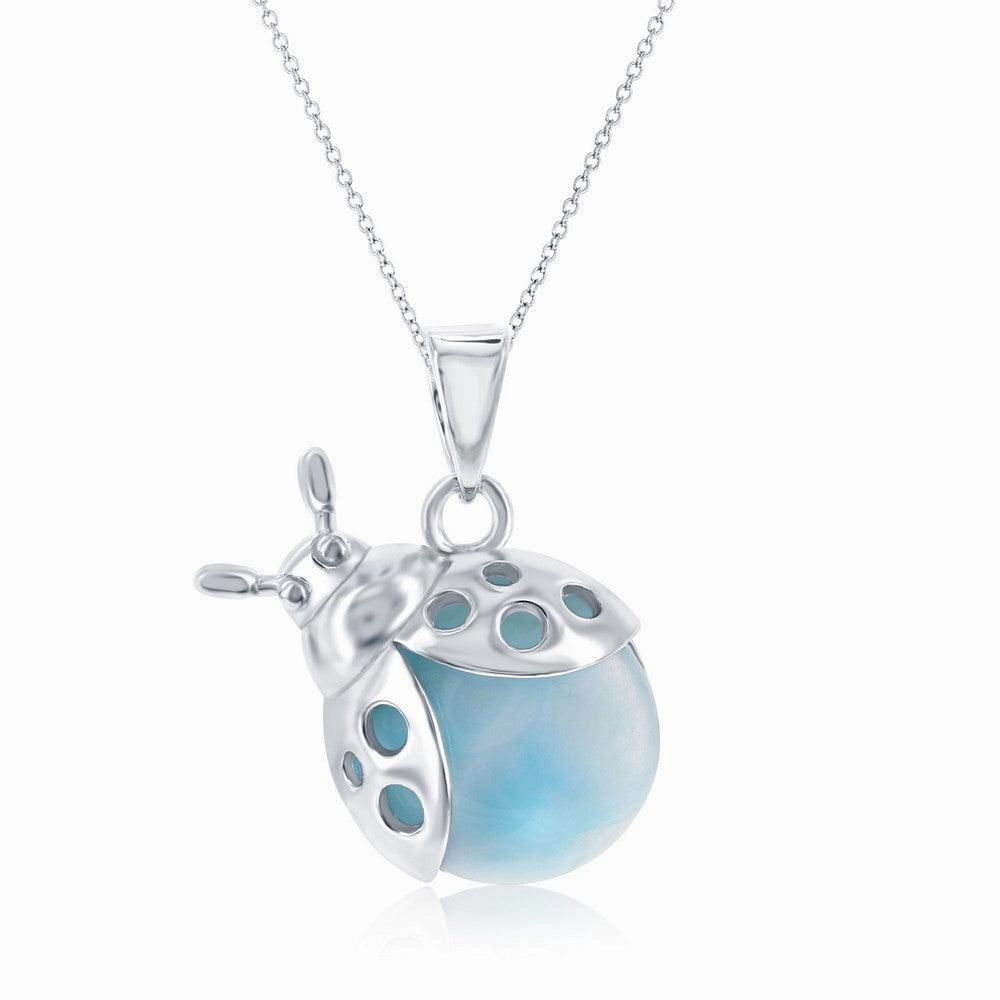 Sterling Silver Larimar Lady Bug Pendant