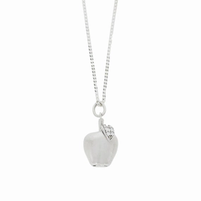 Sterling Silver Leaf on Apple Ladies Pendant and Chain
