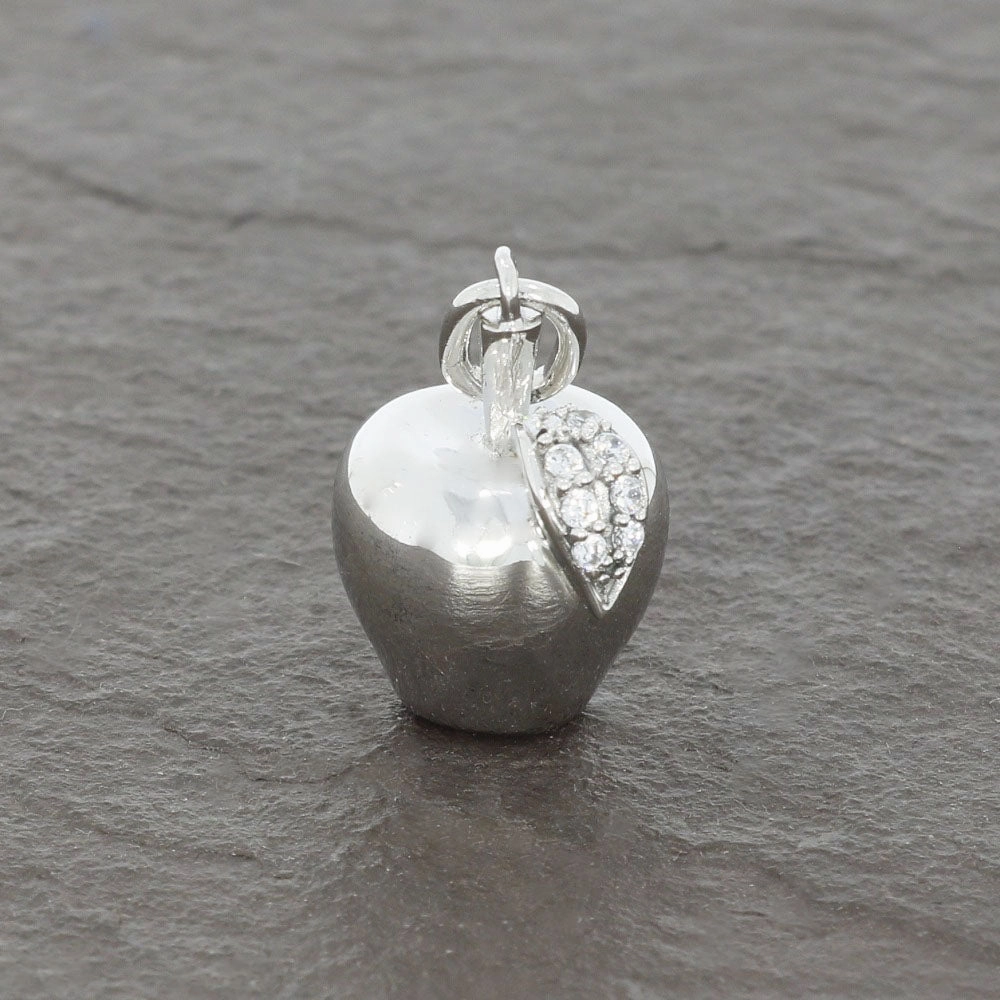 Sterling Silver Leaf on Apple Ladies Pendant and Chain