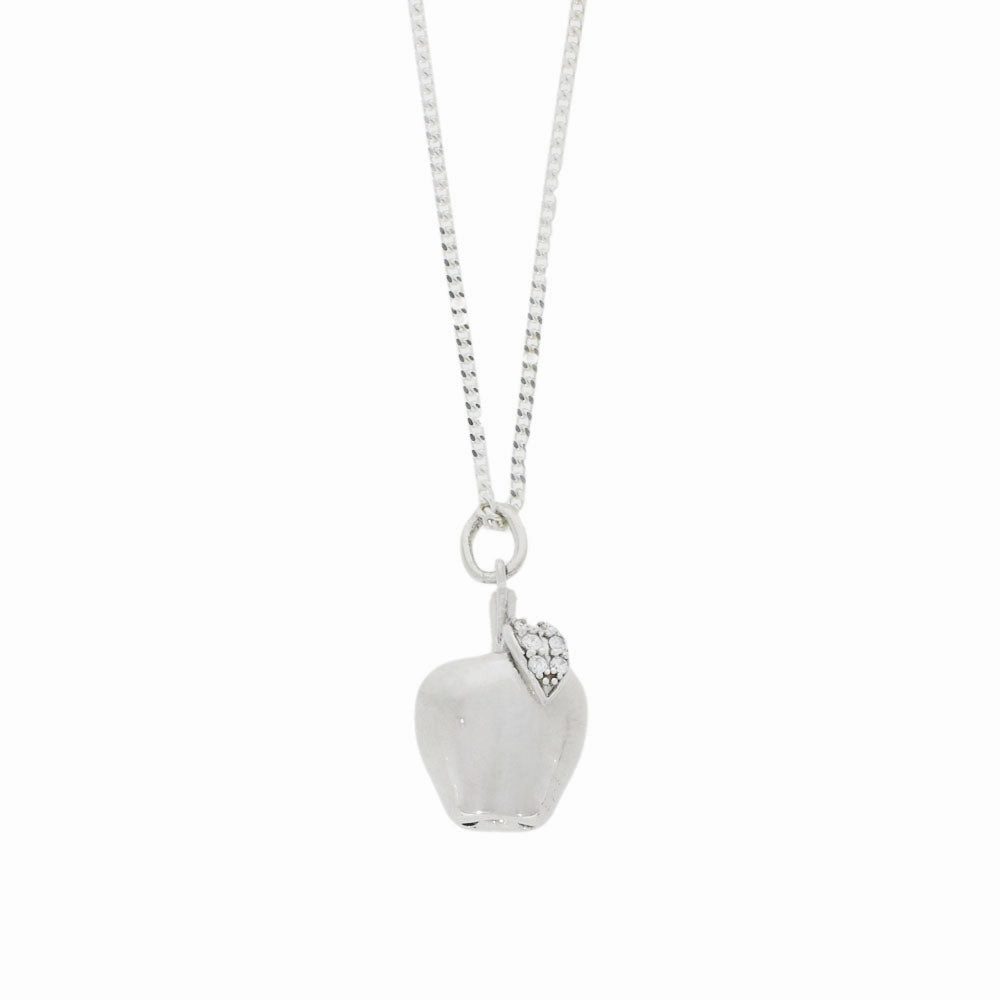 Sterling Silver Leaf on Apple Ladies Pendant and Chain