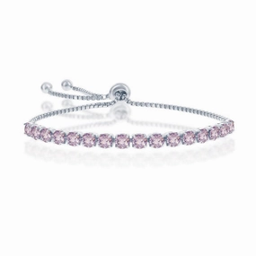 Sterling Silver Light Amethyst "June" Swarovski Element Bracelet