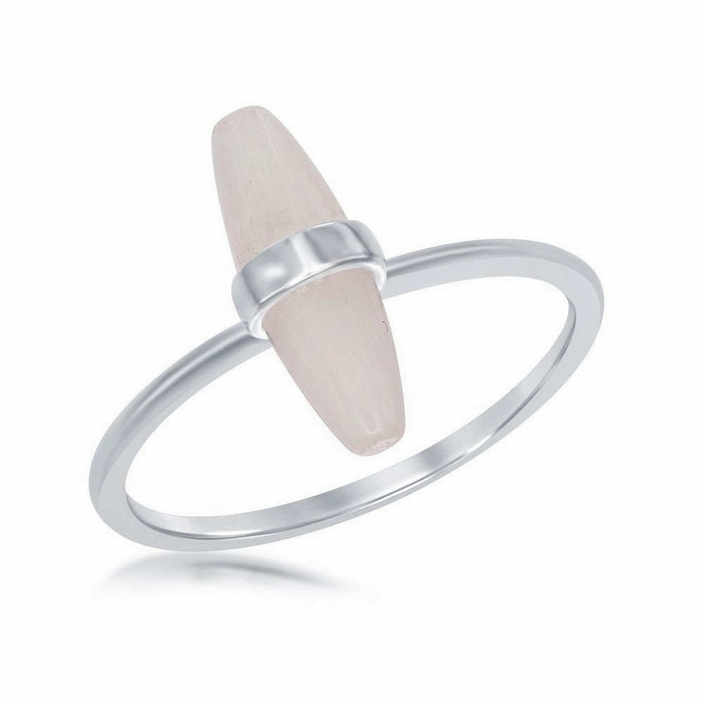 Sterling Silver Marquise Rose Quartz Ring - W-1796