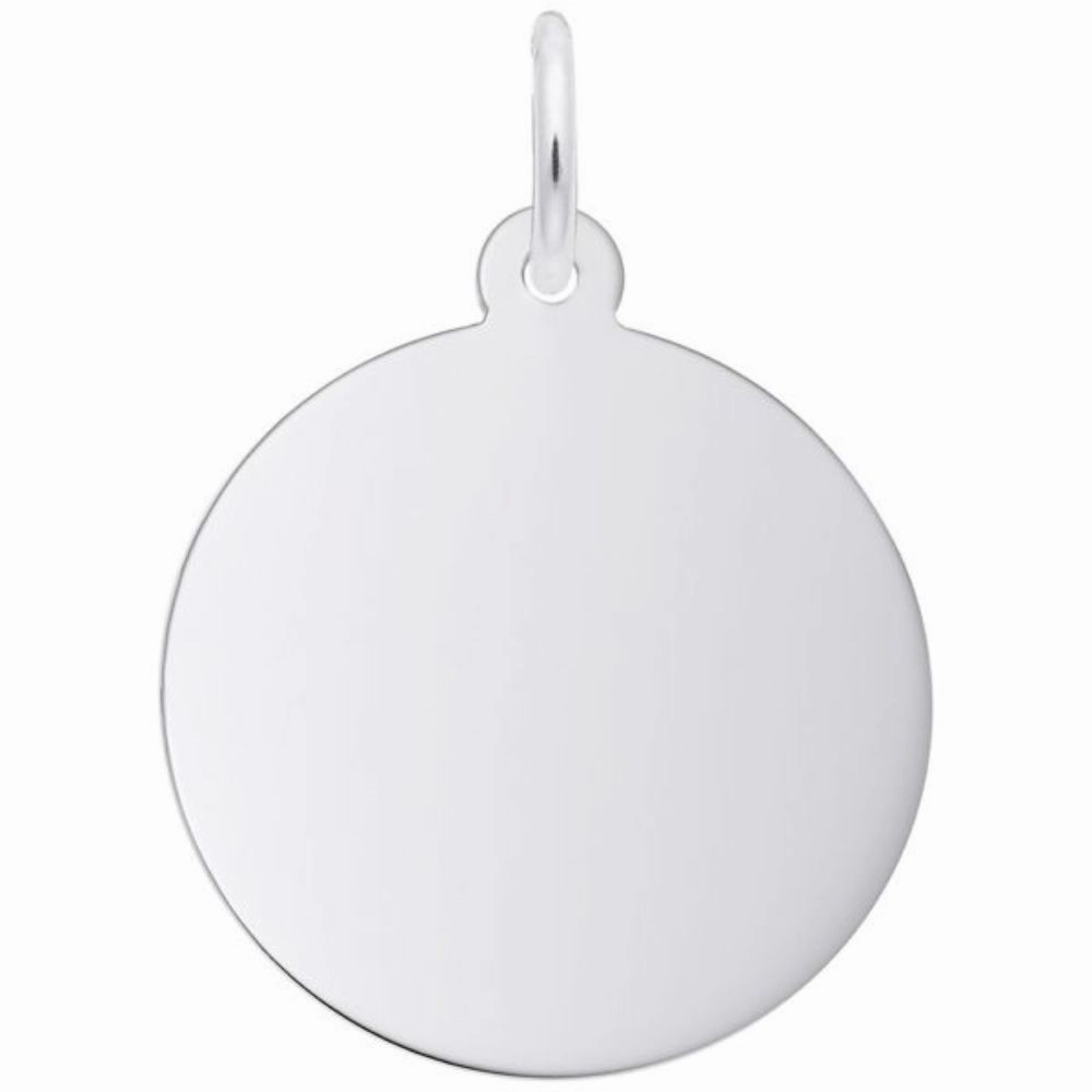 Sterling Silver Medium Round Disc Charm