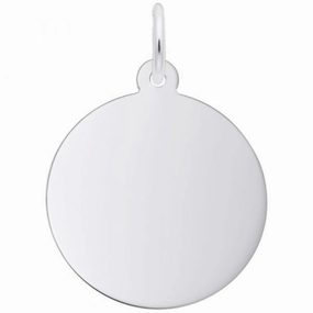 Sterling Silver Medium Round Disc Charm