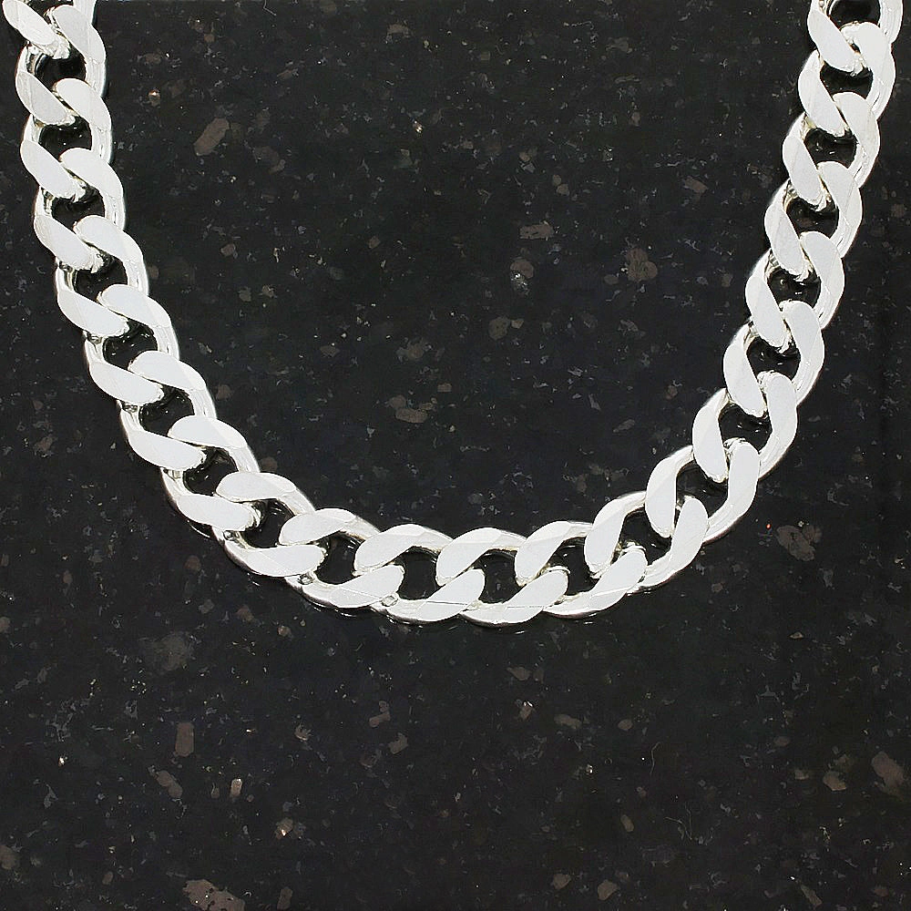 Sterling Silver Mens 18" Flat Curb Chain Necklace