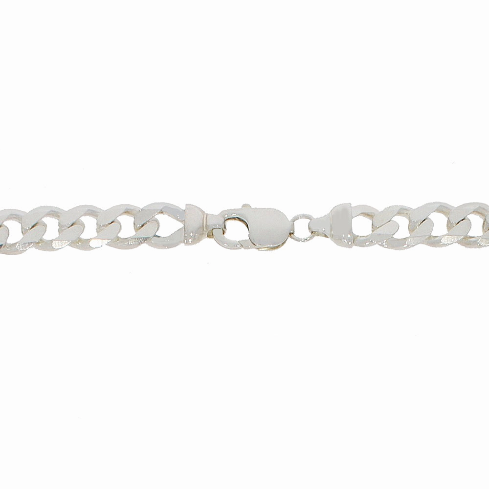 Sterling Silver Mens 18" Flat Curb Chain Necklace
