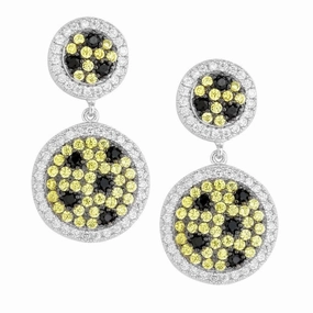 Sterling Silver Micro Pave Shades of Green Earrings