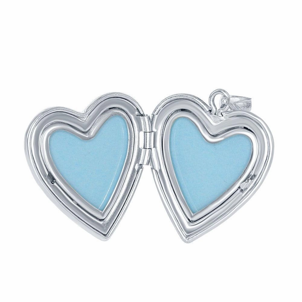Sterling Silver Mother of Pearl Center Heart Locket