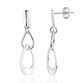 Sterling Silver Multi Tear Shape Earrings
