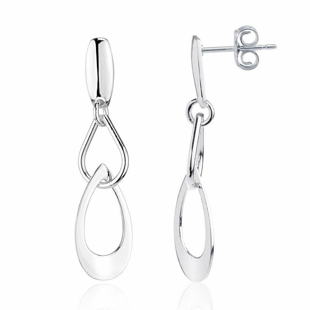 Sterling Silver Multi Tear Shape Earrings