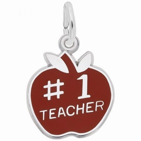 Sterling Silver Number One Teacher Charm