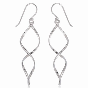 Sterling Silver Open 3 Dimensional Swirl Earrings