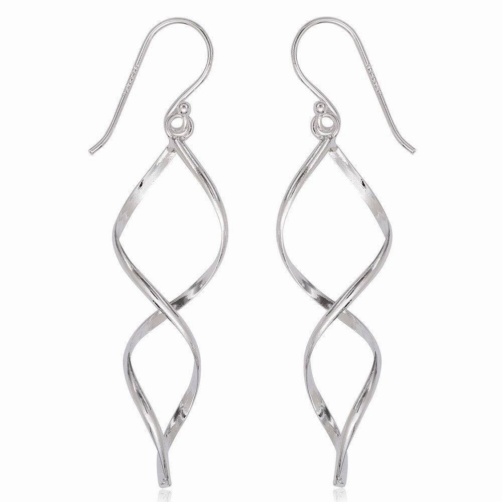 Sterling Silver Open 3 Dimensional Swirl Earrings