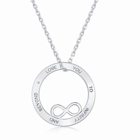 Sterling Silver Open Circle with Infinity Necklace