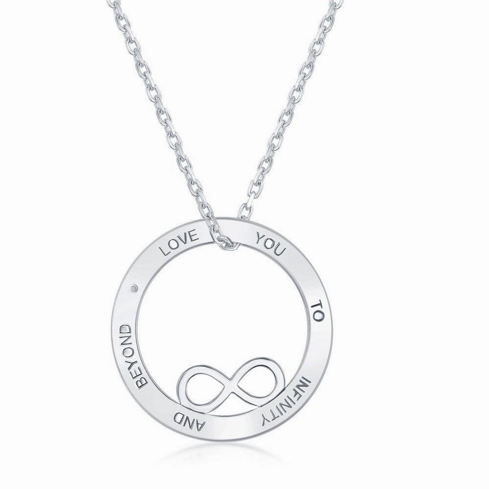 Sterling Silver Open Circle with Infinity Necklace