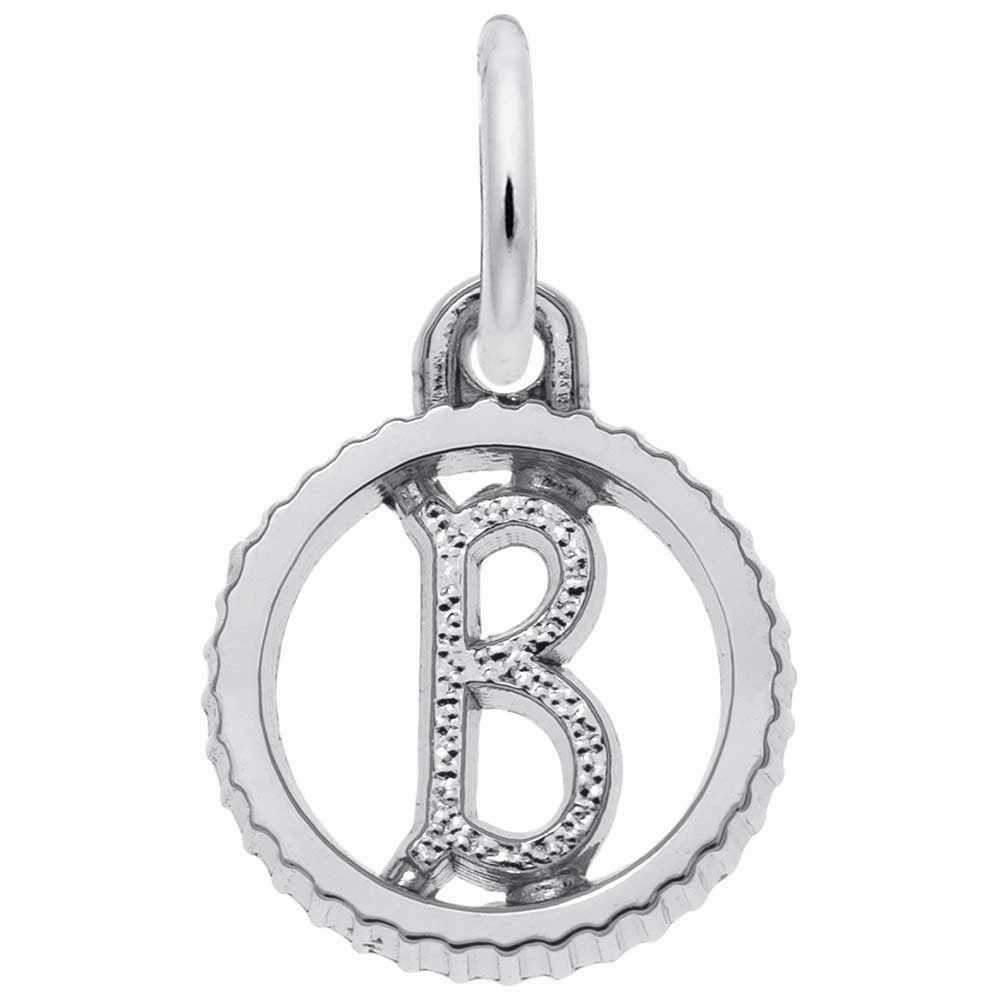 Sterling Silver Open Disc Initial Charm
