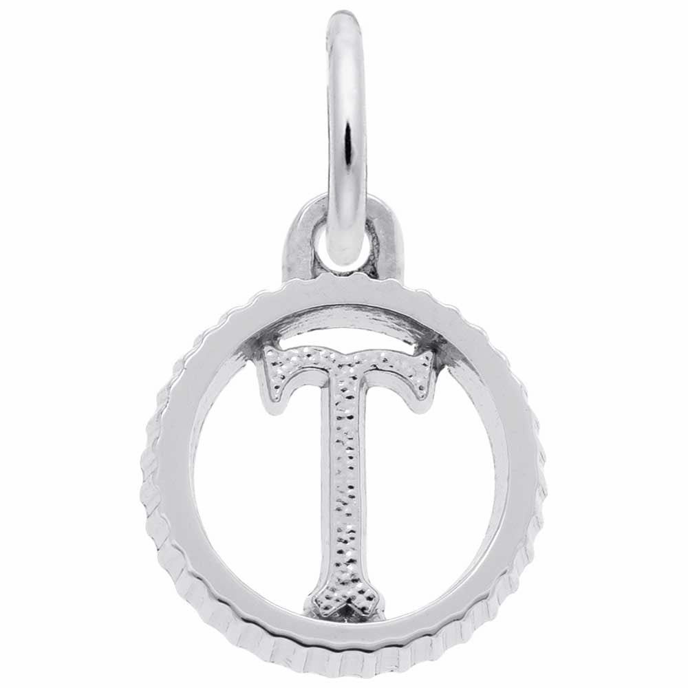 Sterling Silver Open Disc Initial Charm
