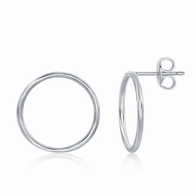 Sterling Silver Open Hoop Earrings