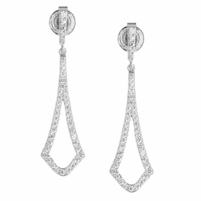 Sterling Silver Open Micro Pave Earrings