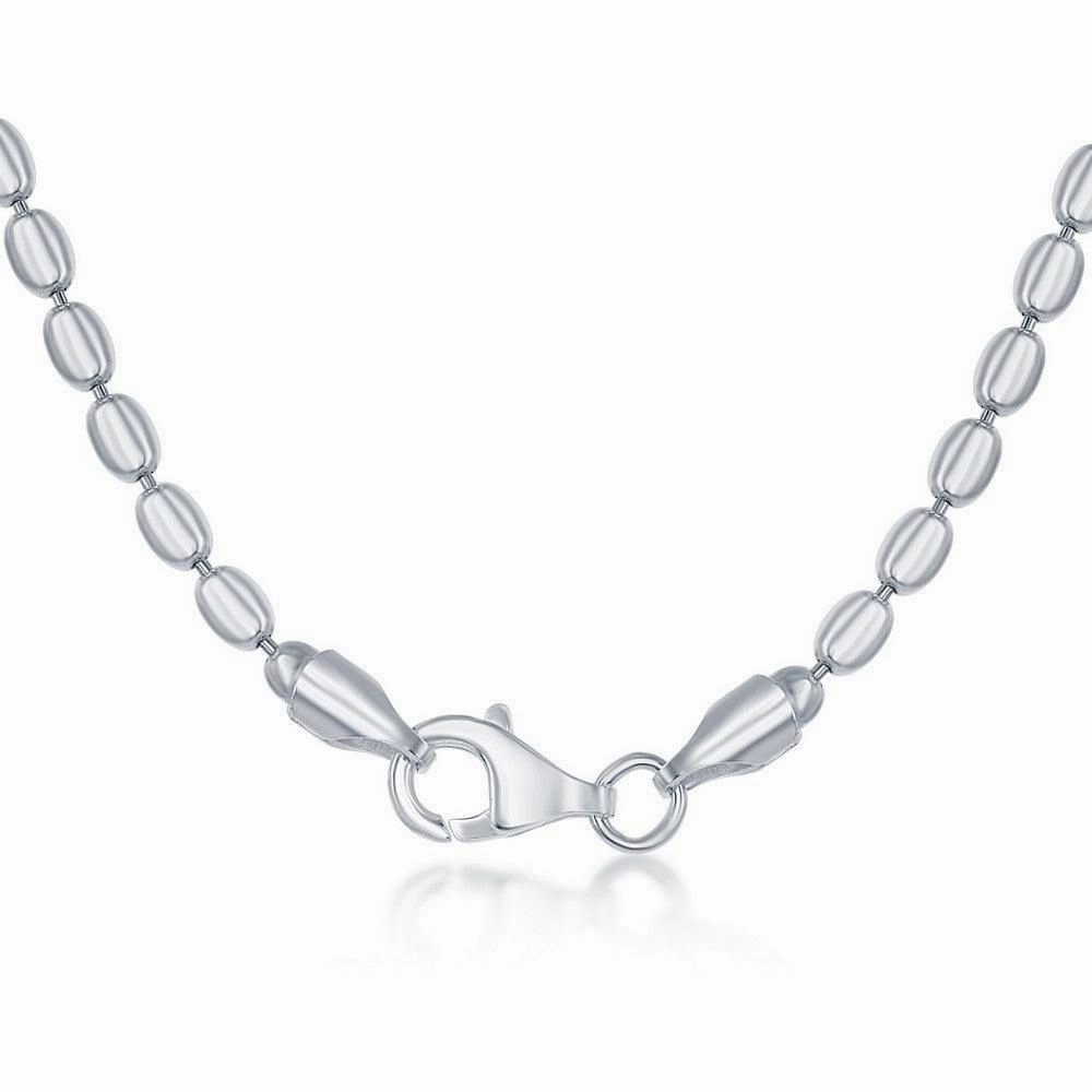 Sterling Silver Oval Bead Chain, 10"