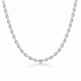 Sterling Silver Oval Bead Chain, 10"
