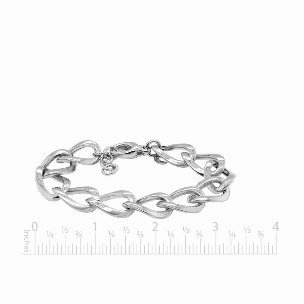 Sterling Silver Oval Cable Link Bracelet, 8-9"