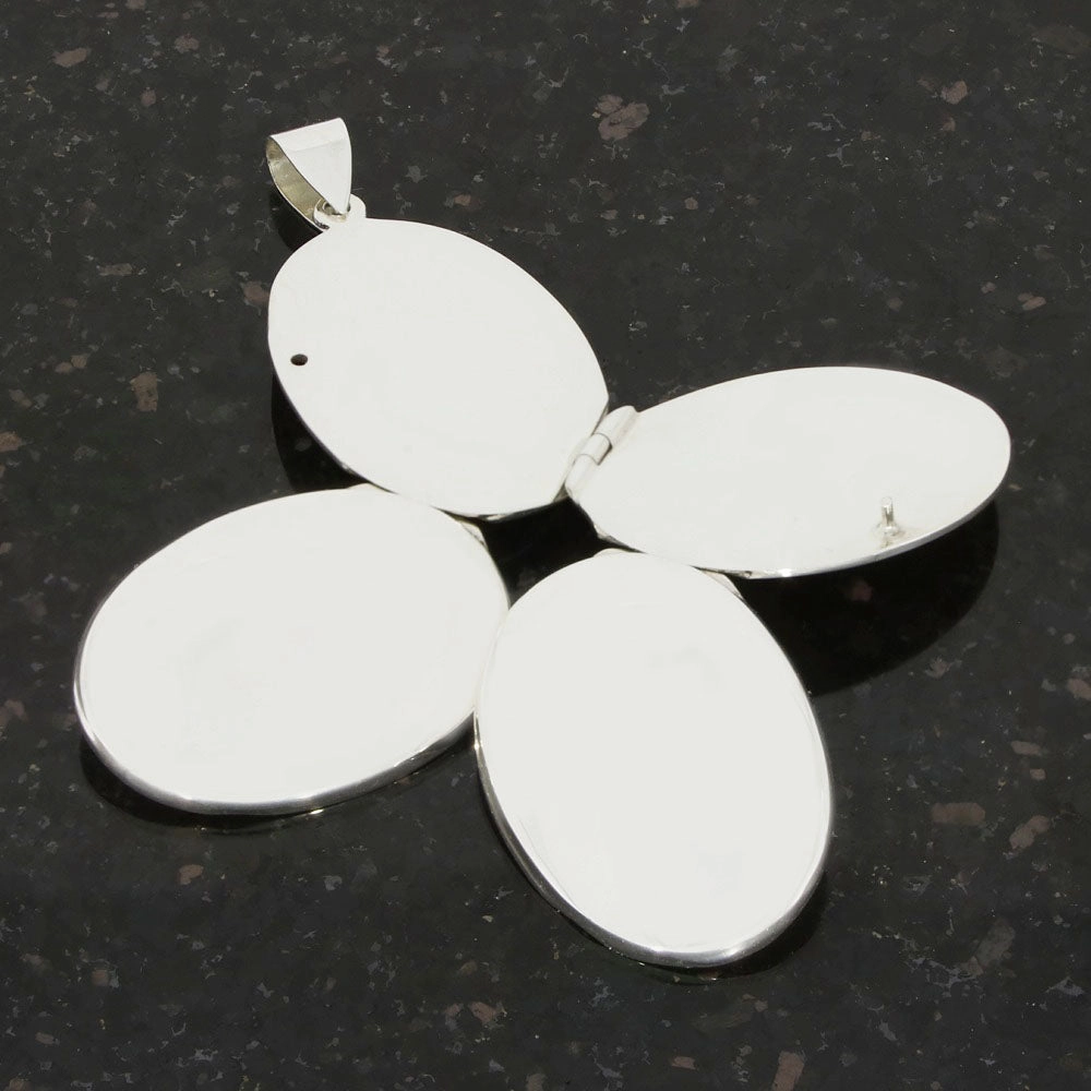 Sterling Silver Oval Plain Ladies Locket