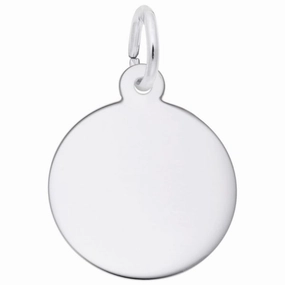 Sterling Silver Petite Round Disc Charm