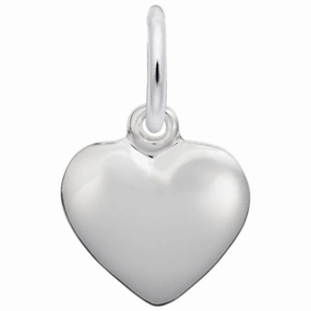 Sterling Silver Puffed Heart Charm