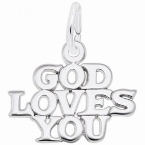 Sterling Silver "God Loves You" Charm