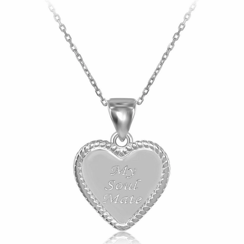 Sterling Silver "My Soul Mate Heart" Pendant Chain