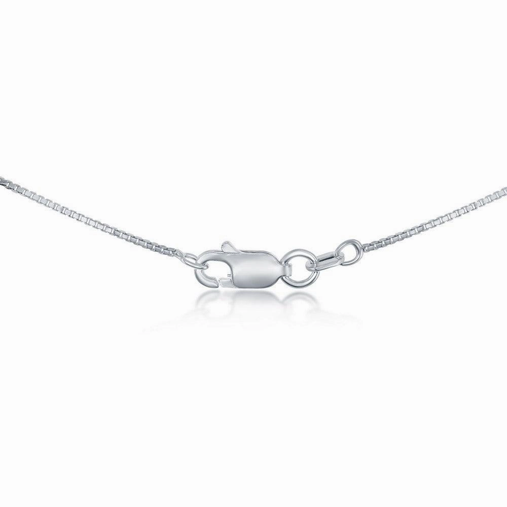 Sterling Silver Rhodium Plated 0.85mm Box Chain, 16"