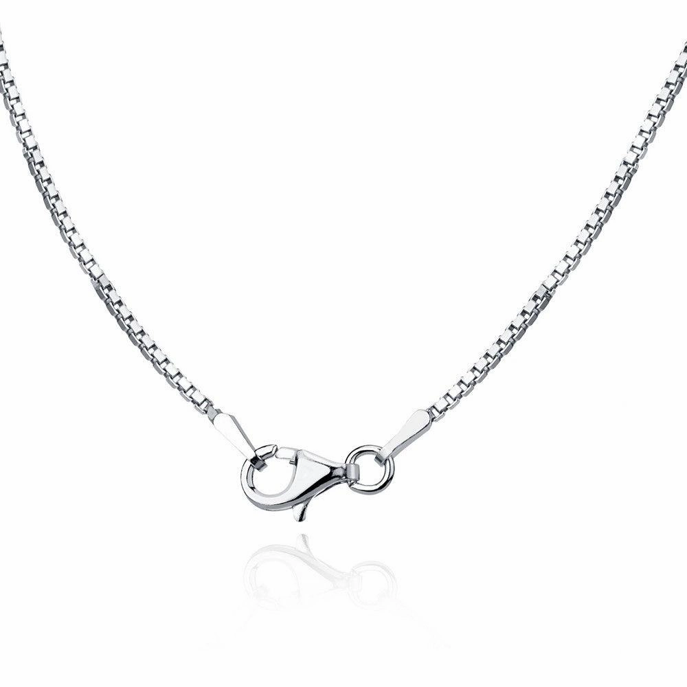Sterling Silver Rhodium Plated 1.3mm Rhodium Box Chain, 20"