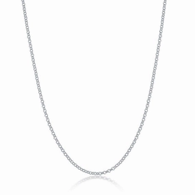 Sterling Silver Rhodium Plated 1.5mm Rolo Chain, 18
