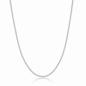 Sterling Silver Rhodium Plated 1.5mm Rolo Chain, 24
