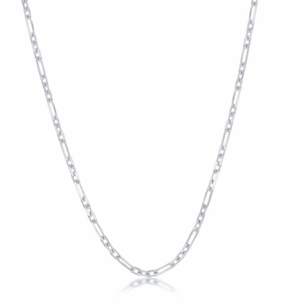 Sterling Silver Rhodium Plated 2mm Anchor Chain, 24"