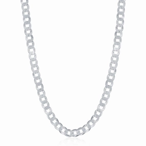 Sterling Silver Rhodium Plated 3.45mm Cuban Chain, 20"