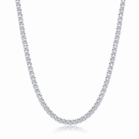 Sterling Silver Rhodium Plated 3mm Round Coriana Chain