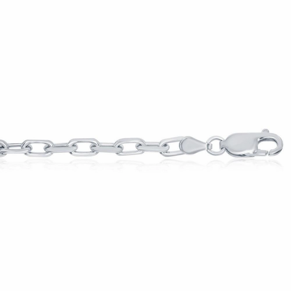 Sterling Silver Rhodium Plated 4.1mm Anchor Chain, 22"