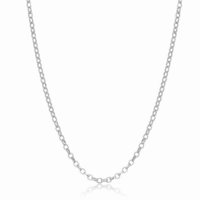 Sterling Silver Rhodium Plated Diamond-Cut Rolo Chain