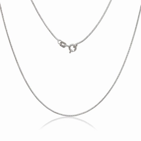 Sterling Silver Rhodium Plated Diamond Cut Snake Chain, 16"