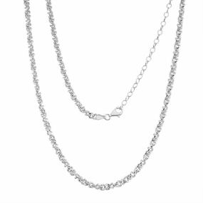 Sterling Silver Rhodium Plated Infinity Chain, 17"