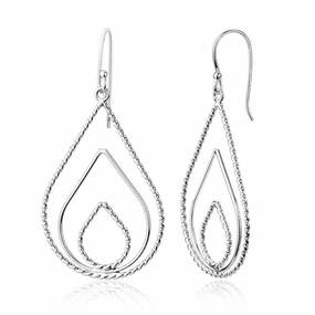 Sterling Silver Rope and Triple Teardrop Earrings