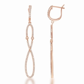 Sterling Silver Rose Gold Infinity Topaz Earrings