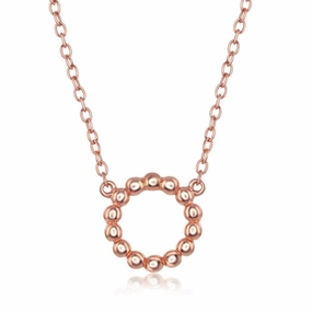 Sterling Silver Rose Gold Plated Open Circle Necklace