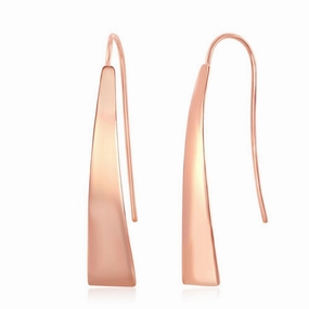 Sterling Silver Rose Gold Plated Triangle Earrings