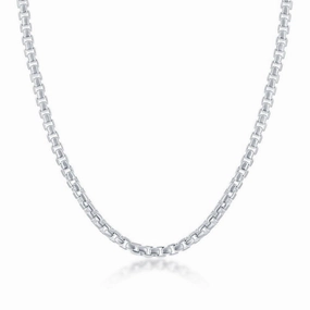 Sterling Silver Round Box Chain, 16"