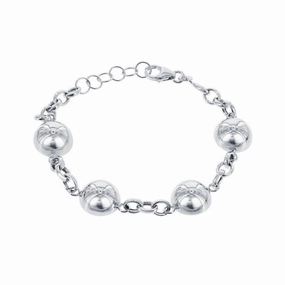 Sterling Silver Semi Sphere Bracelet, 7"