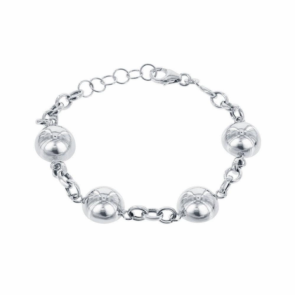Sterling Silver Semi Sphere Bracelet, 7"
