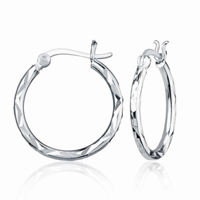 Sterling Silver Small D-C Hoop Earrings